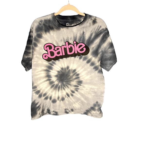 Vintage Inspired Tie-dye Barbie LogoT-Shirt Blue Large - Picture 1 of 5
